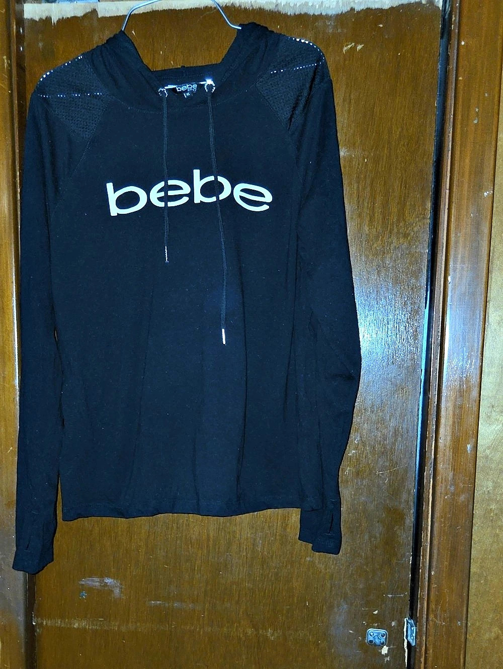 bebe Women's Black Zip Front Hoodie